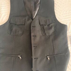 Kenneth Cole New York Charcoal Pinstripe Vest